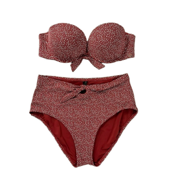 Turquoise  Couture | Elegant Rust Bikini Set | Large Top Medium Bottoms - Picture 2 of 5